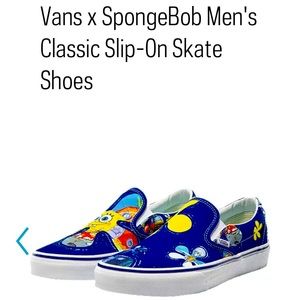 Vans x SpongeBob Men's Classic Slip-On Skate Shoes *Rare